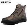 GLAZOV High Quality Genuine leather Autumn Men Boots Winter Waterproof Ankle Boots Warm Boots Outdoor Working Boots Men Shoes ► Photo 1/6