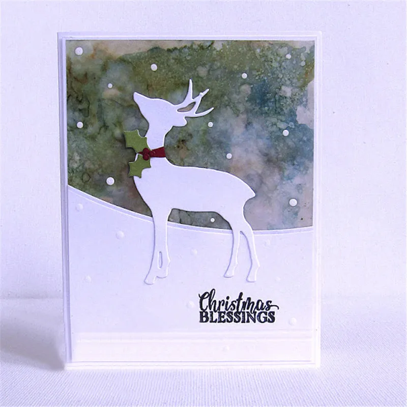

Naifumodo Animals Two Elk Deers Dies Metal Cutting Dies Scrapbooking and Card Making 2019 new Stencil Craft Dies Cuts