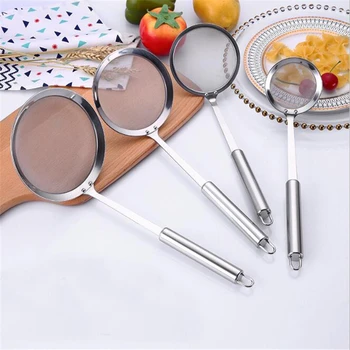

Multi-functional Filter Spoon Stainless Steel Fine Mesh Wire Oil Skimmer Strainer Fried Food Net Kitchen Gadgets Cook Tools