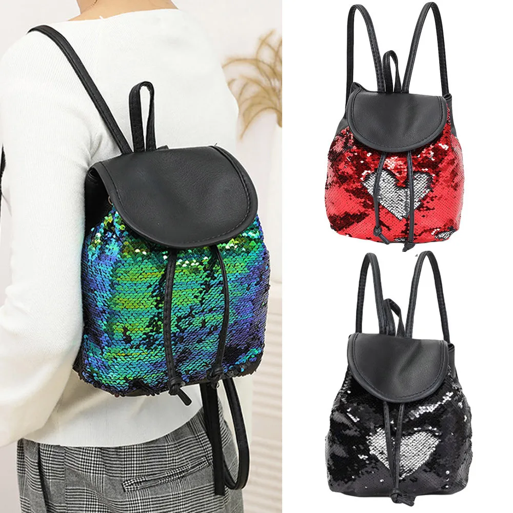 

New arrival Backpack Women Fashion School Style shiny Sequins Travel Satchel School Backpack for girls Mochila Escolar gift