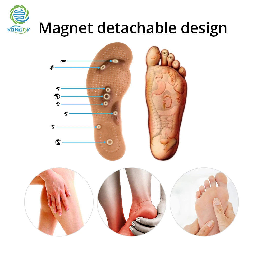 KONGDY/1 пара магнитных стельки для ухода за ногами, магнитотерапевтические стельки, массажные подушечки для ног, акупрессура, массажные подушечки, Detoxin, тонкие стельки