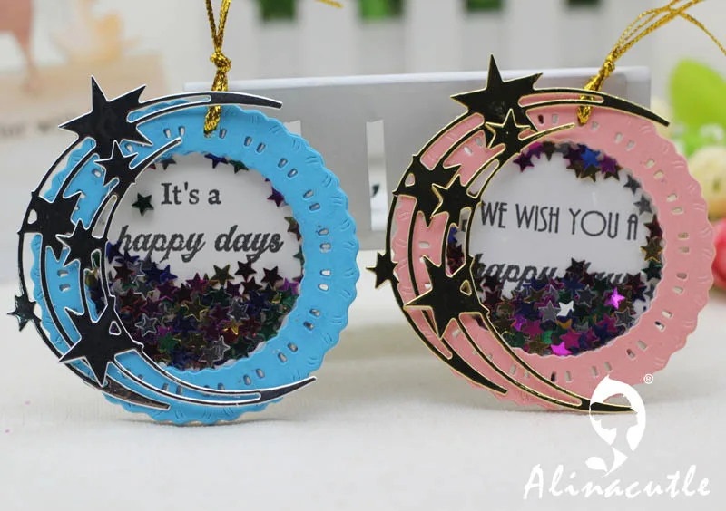 

METAL CUTTING DIES cut alinacraft 2pc star half circle moon Scrapbooking paper craft handmade card punch art cutter die cut