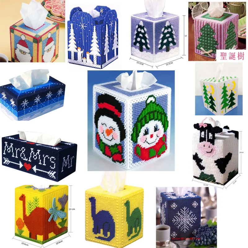 

cross stitch DIY package wool manual Production Pumping carton Wool embroidery Crochet tissue box Thick wool Dimensional