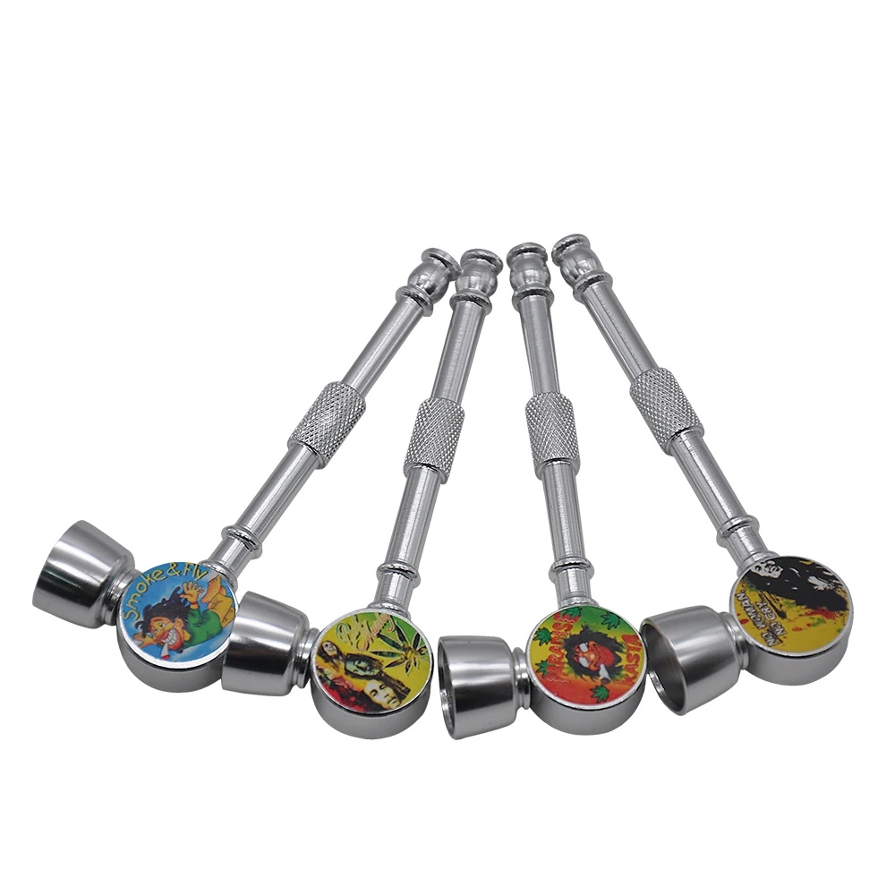 

HORNET Funny Portable Metal Smoking Pipe BOB MARLEY Smoking Metal Pipe Filter Reggae Pipe [Pattern Random]