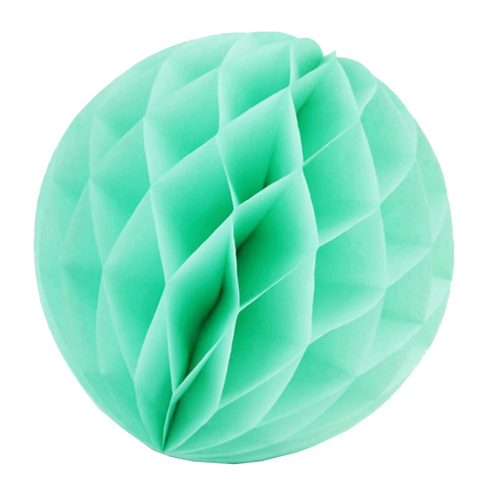 4pcs Mint Shade Kit Tissue Paper Pom PomHoneycomb BallLantern Fan Wedding Birthday Party Hanging Decorations (4)