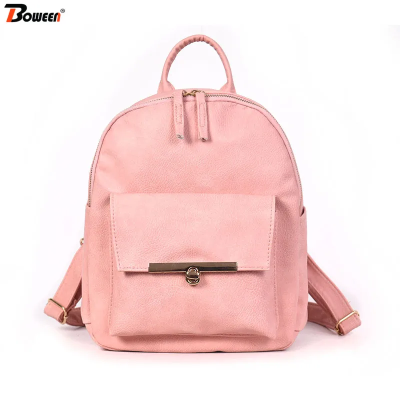

vintage pu leather Backpack women bag small 2019 new black back pack for girls backbag youth bagpack