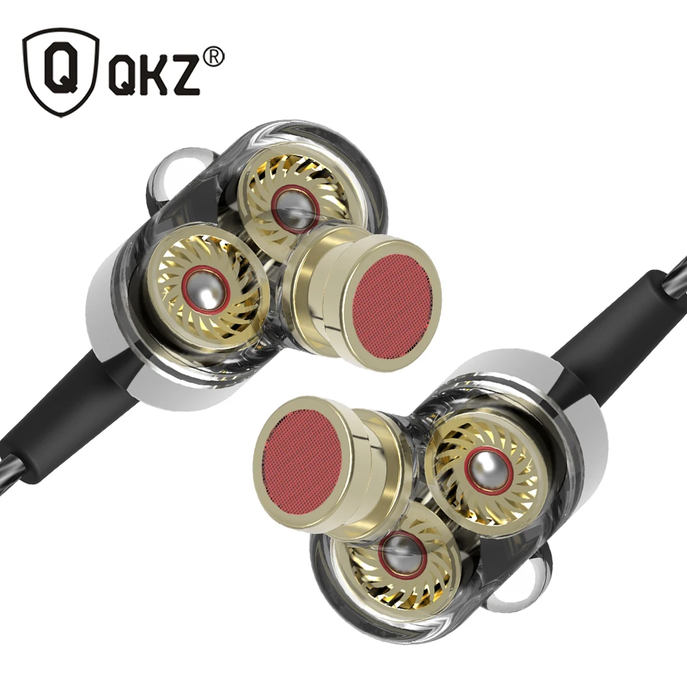 

QKZ KD2 Earphone fone de ouvido auriculares audifonos Mini Original hybrid dual dynamic driver in-ear earphones fones de ouvido