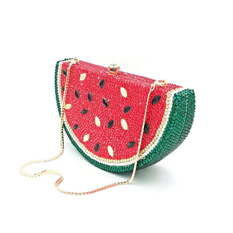 Special top design Bridal wedding party purses women evening party diamonds fruit watermelon slice clutches crystal purses