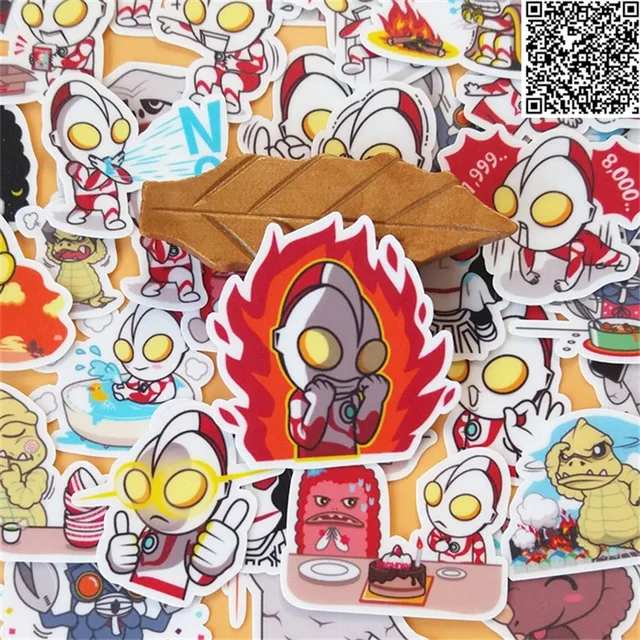 39 Pcs Ultraman hits the monster paper Sticker For Luggage Skateboard