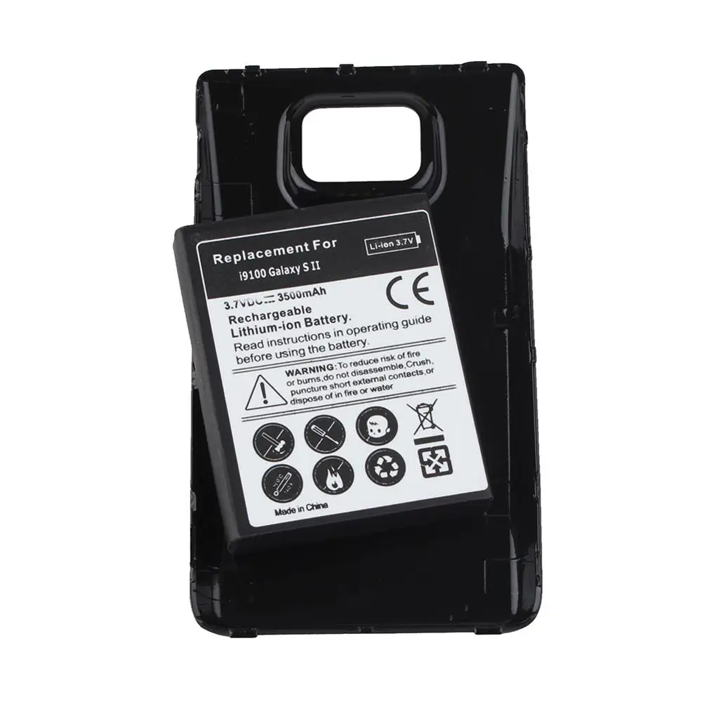 Аккумулятор на 3500 мА · ч с черной задней крышкой чехол для Samsung Galaxy S2 SII i9100 более