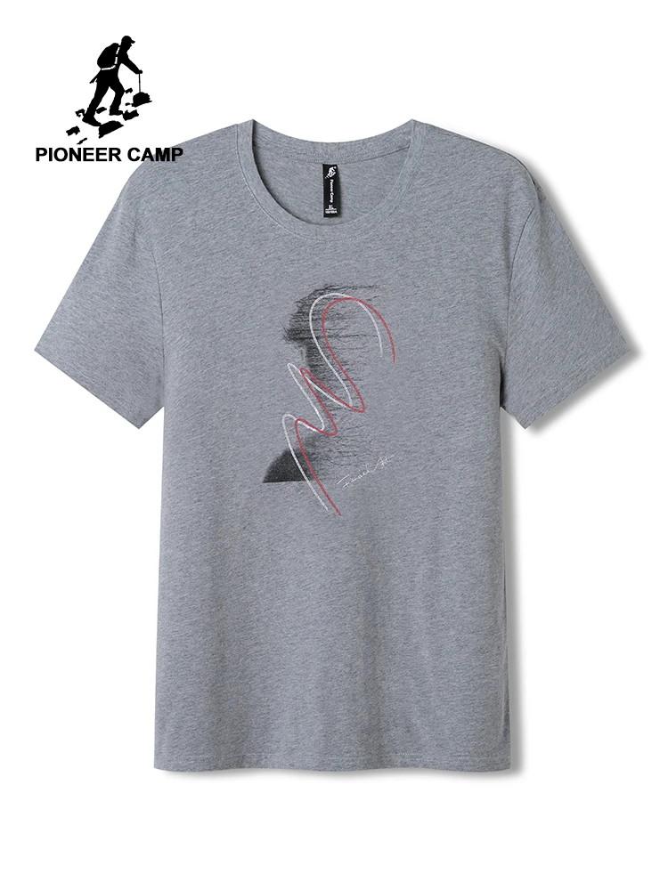 

Pioneer Camp 2019 Short Sleeve T shirt Men Abstract figure New Design 100% Cotton T-shirt Male o-neck Tshirts ADT908135