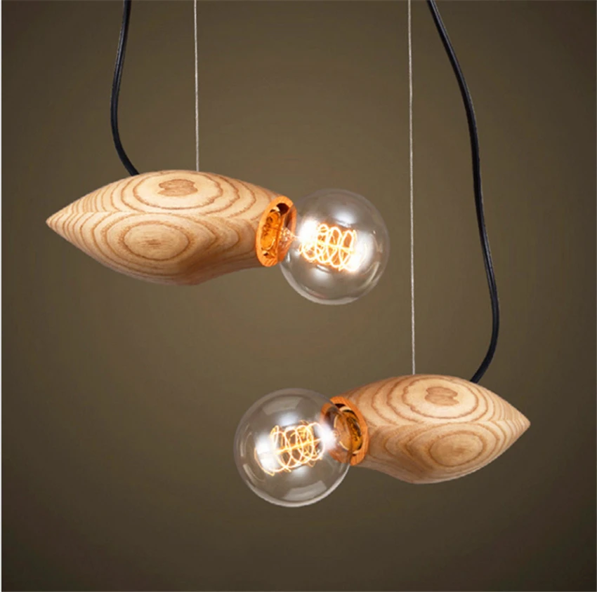 Винтажные подвесные светильники деревянные современные люстры de led для
