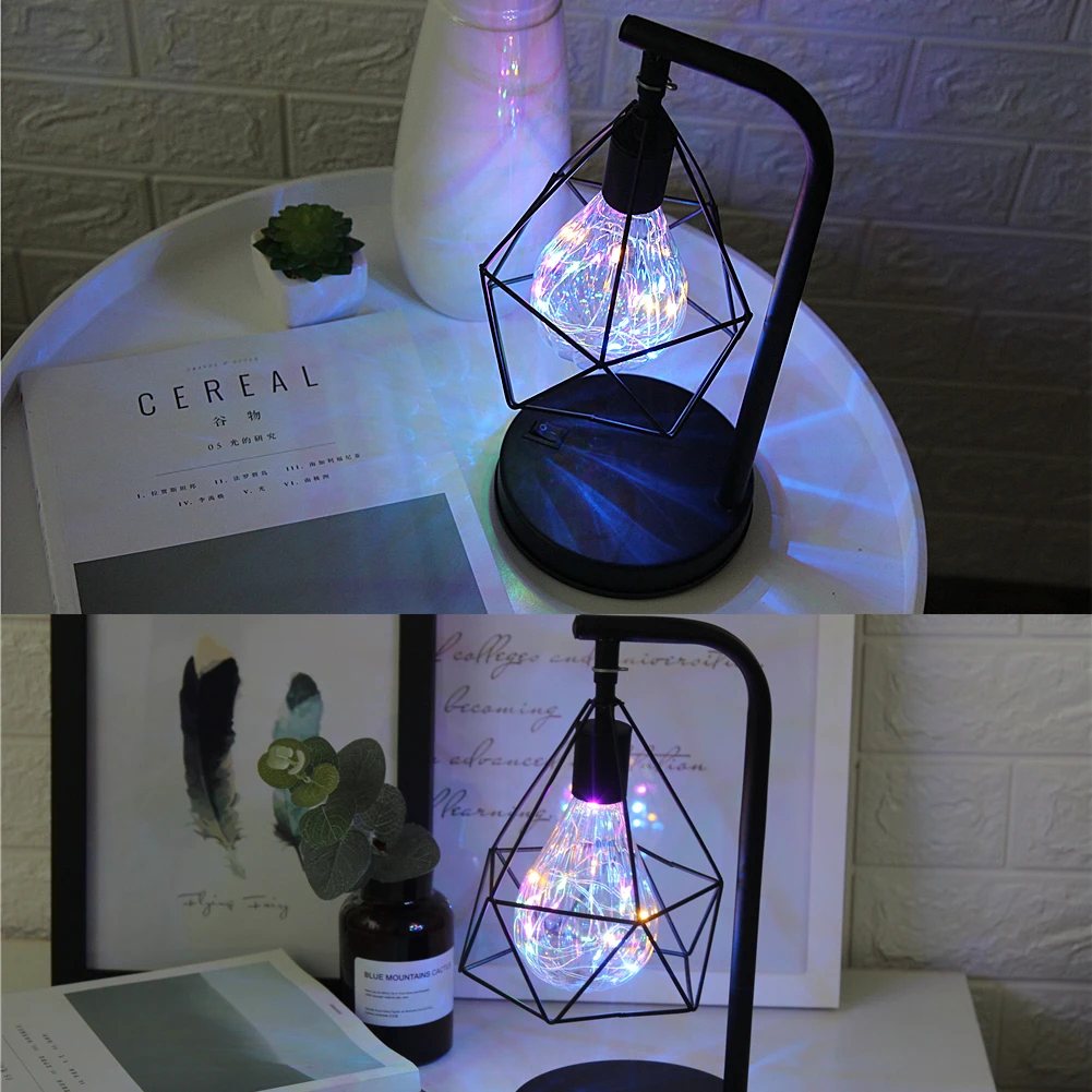 Decorative Iron Cage Desk Lamp