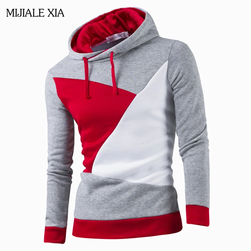 Hot Sale Autumn Men Hoodies Casual Hoody Men Fashion Patchwork Brand Hoodie Jacket Man Pullovers M-3XL Free Shipping