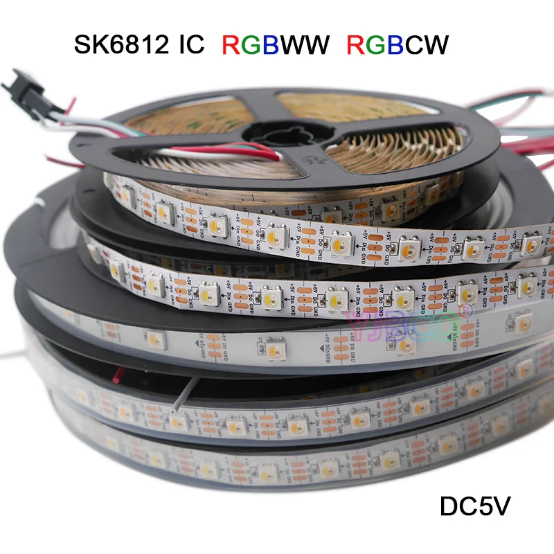 1m / 4m / 5m SK6812 (podobný ws2812b) RGBW 4 v 1 30/60/144 led / pixely / m; individuální adresovatelné vodicí pásy IP30 / IP67 DC5V