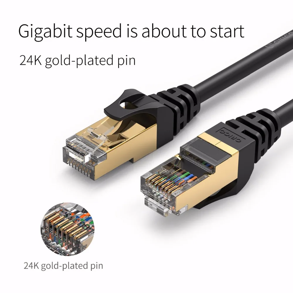 ORICO Cat7 Ethernet кабель RJ45 Cat 7 Круглый сетевой Lan Соединительный шнур для ПК роутера