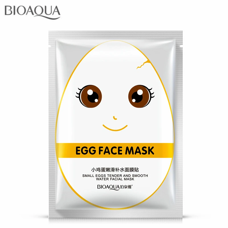 BIOAQUA яйца маска для лица увлажняет крем маска шелковая блеск яркий отбеливание Красота крем анти-акне маска корейский маска