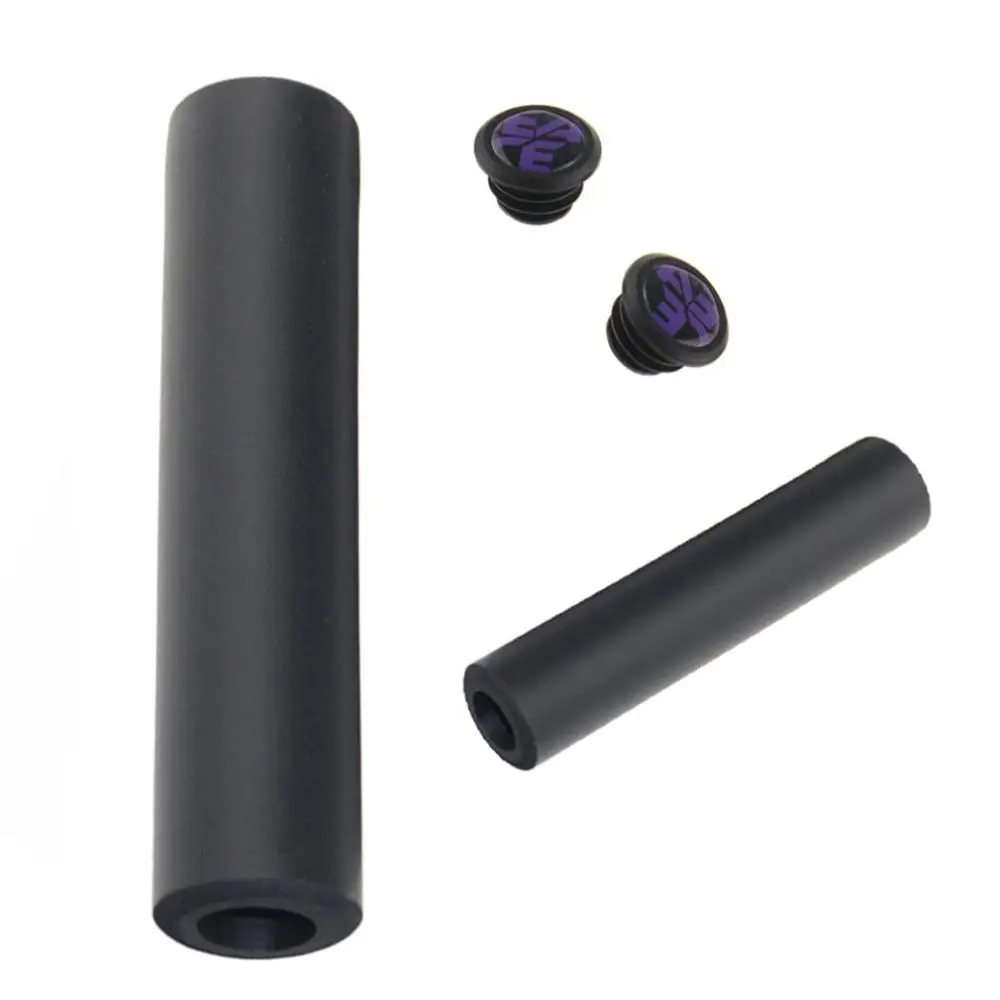 BE0003CY03 чехол на руль велосипеда ультра-легкий силиконовый чехол для велосипедного руля ручки мягкий резиновый горный велосипед набор губок - Цвет: Black  x violet
