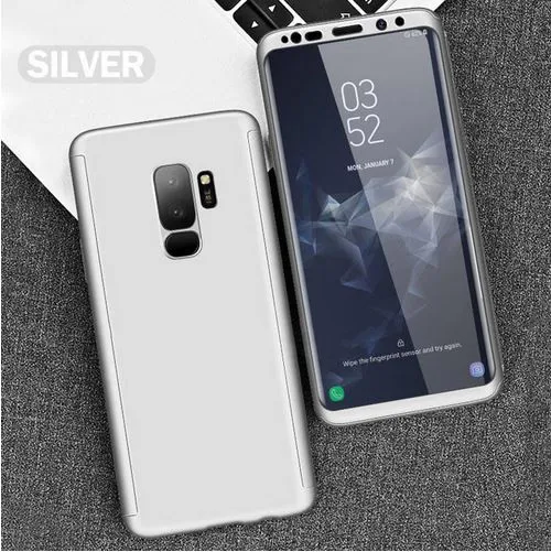 360 Полный Защитная крышка чехол для samsung Galaxy A70 A60 A50 A30 M20 A8 A6 J4 J6 плюс A750 S9 S8 S10 плюс S7 Edge Note 9 8 - Цвет: Silver