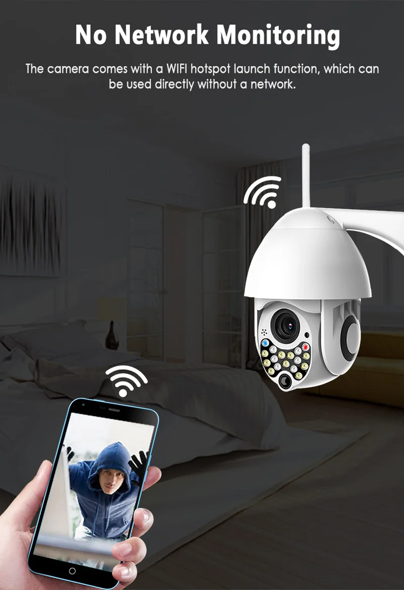1080P PTZ IP Tilt 4X цифровой зум сетевая камера видеонаблюдения Wifi наружная скоростная