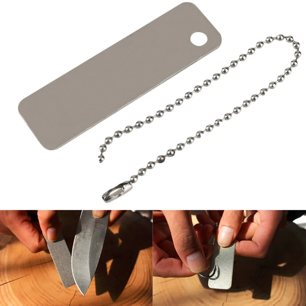 

Outdoor Mini Camping Whet Stone Sharpener Keychain Fishing Hook Nail File Fishing Tool