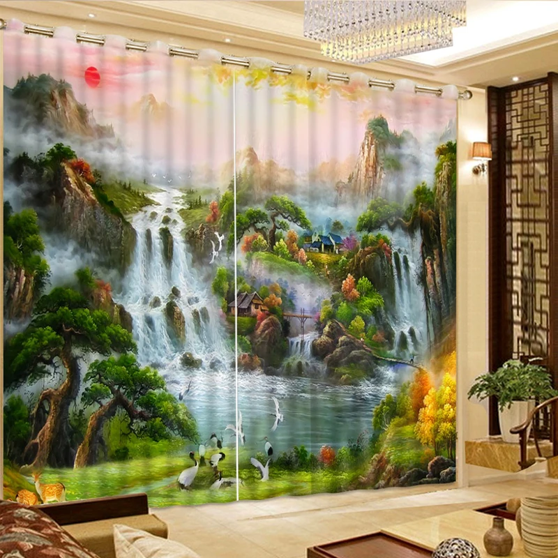 

3d Curtains Fairy tale world Living Room Window Modern blackout curtains for the bedroom High-precision Shade 2017 New CL-DLM718