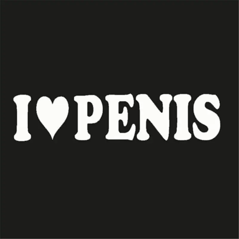 

5CM*22CM "I LOVE PENIS" Funny Car Sticker Black white Joke Funny Gay Fun Car Sticker Waterproof Hen Night Decorations