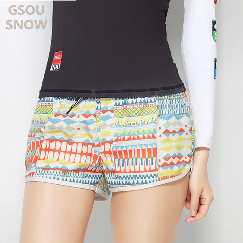 Gsou Summer Women's Beach Shorts High Quality Board Shorts Quick Drying