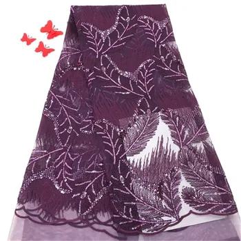 

2018 New Design african lace fabric 2018 high quality lace aso ebi mesh fabric Embroidered Sequins nigerian swiss lace fabric