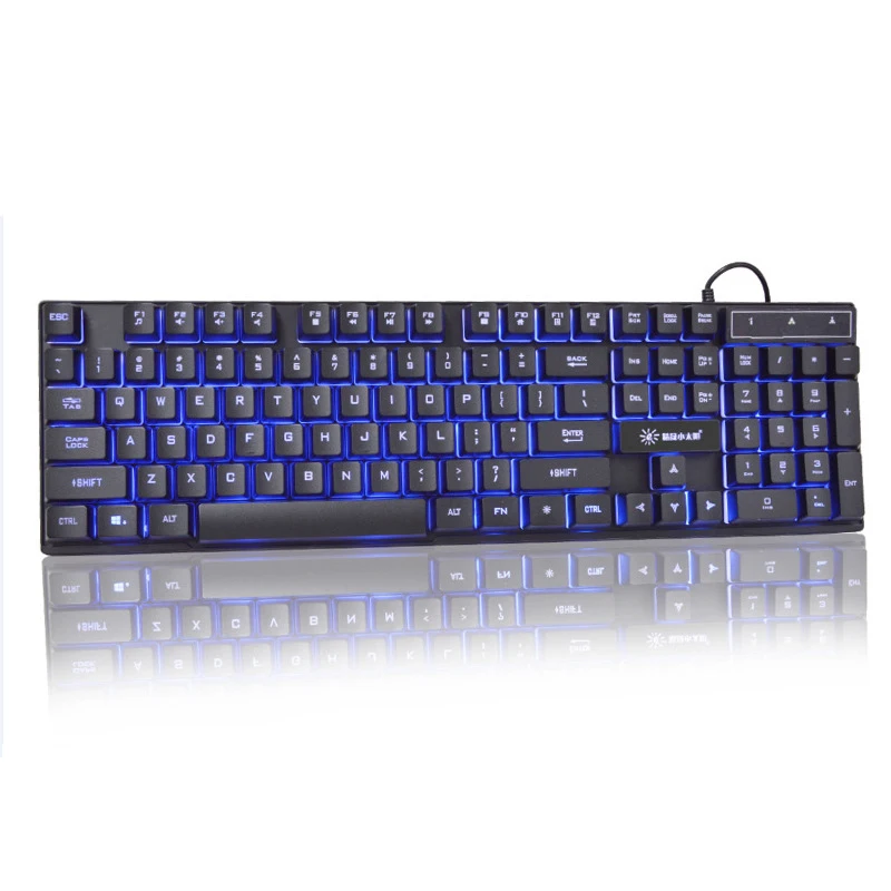 104 ключи Gaming Keyboard K201 USB клавиатура с светодио дный подсветкой английский/Русская клавиатура наклейки Механическая Feel для геймеров