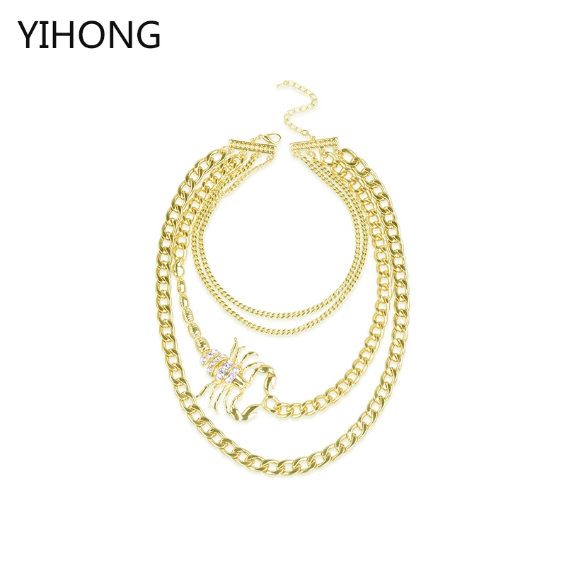 

Multi - layered chain - exaggerated personality - Punk scorpion short necklace