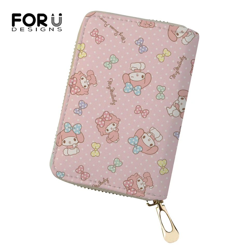 

FORUDESIGNS Fashion Women Business PU Card Holder Kawaii Girls Prints Girls Money Purses Cartoon Animal Pattern Cluth Wallets