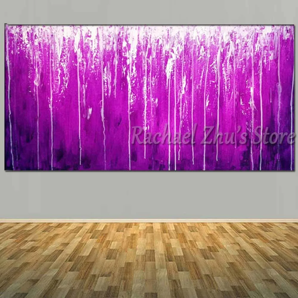 

Large Size Hand Painted Abstract Purple Line Oil Painting On Canvas Abstract Purple Wall Picture Living Room Bedroom Home Decor