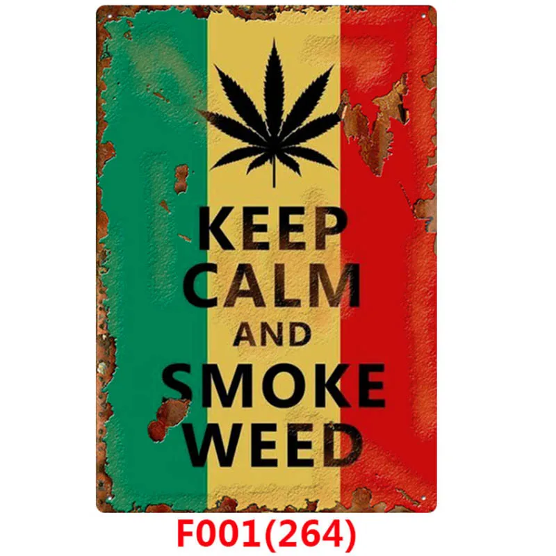 1pc Weed Retro Metal Tin Signs Poster California Vintage Tinplate Poster Bar Cafe Wall Decoration Poster 20*30cm - Цвет: Цвет: желтый