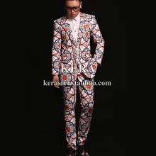 S-4XL! мужская мода Тонкий диджей певец цвет печати костюм куртка пальто плюс размер костюмы формальное платье одежда