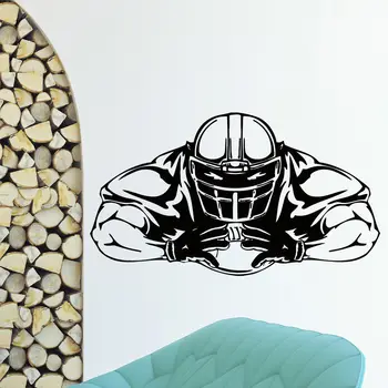 

WALL DECAL VINYL STICKER GYM SPORT RUGBY AMERICAN FOOTBALL PLAYER