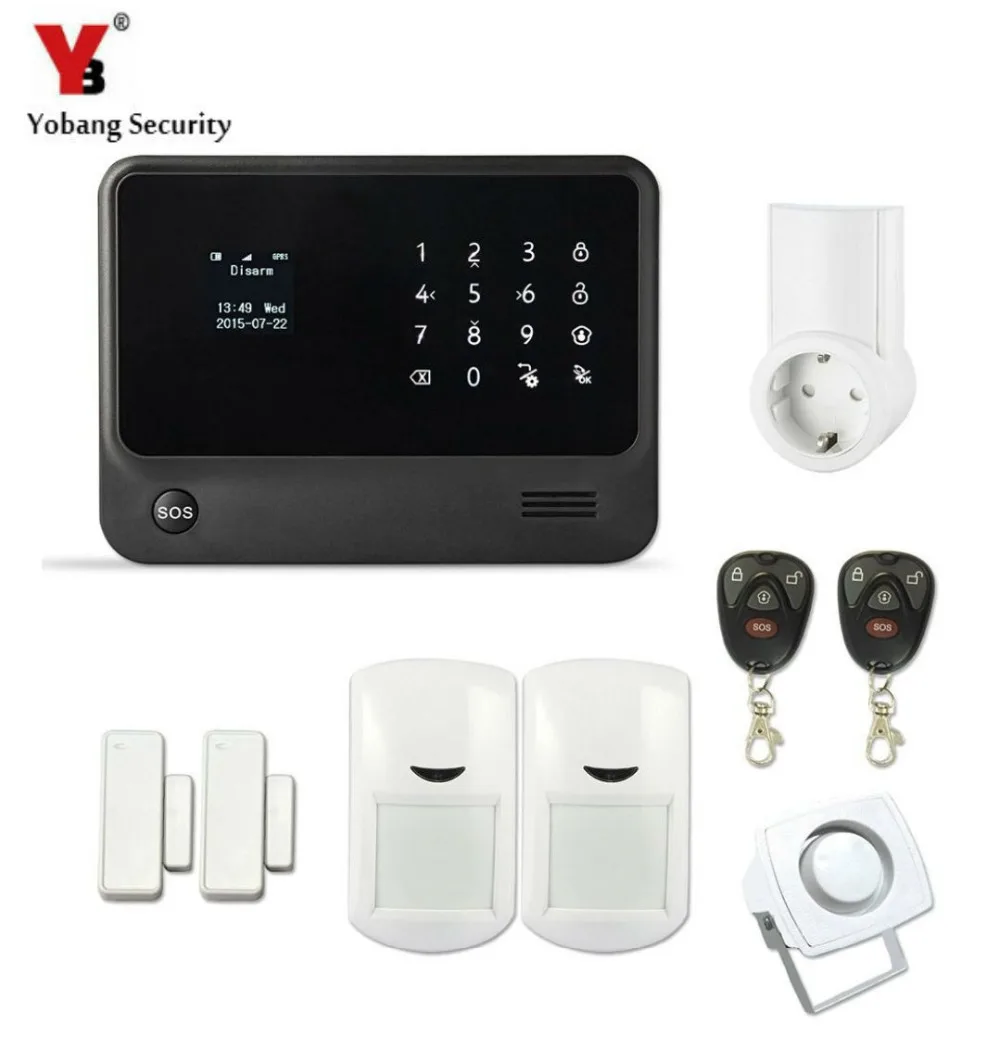 Yobangбезопасности беспроводной разъем G90B безопасности беспроводной GSM Wi-Fi Сигнализация приложение управление двери PIR сигнализации сенсор