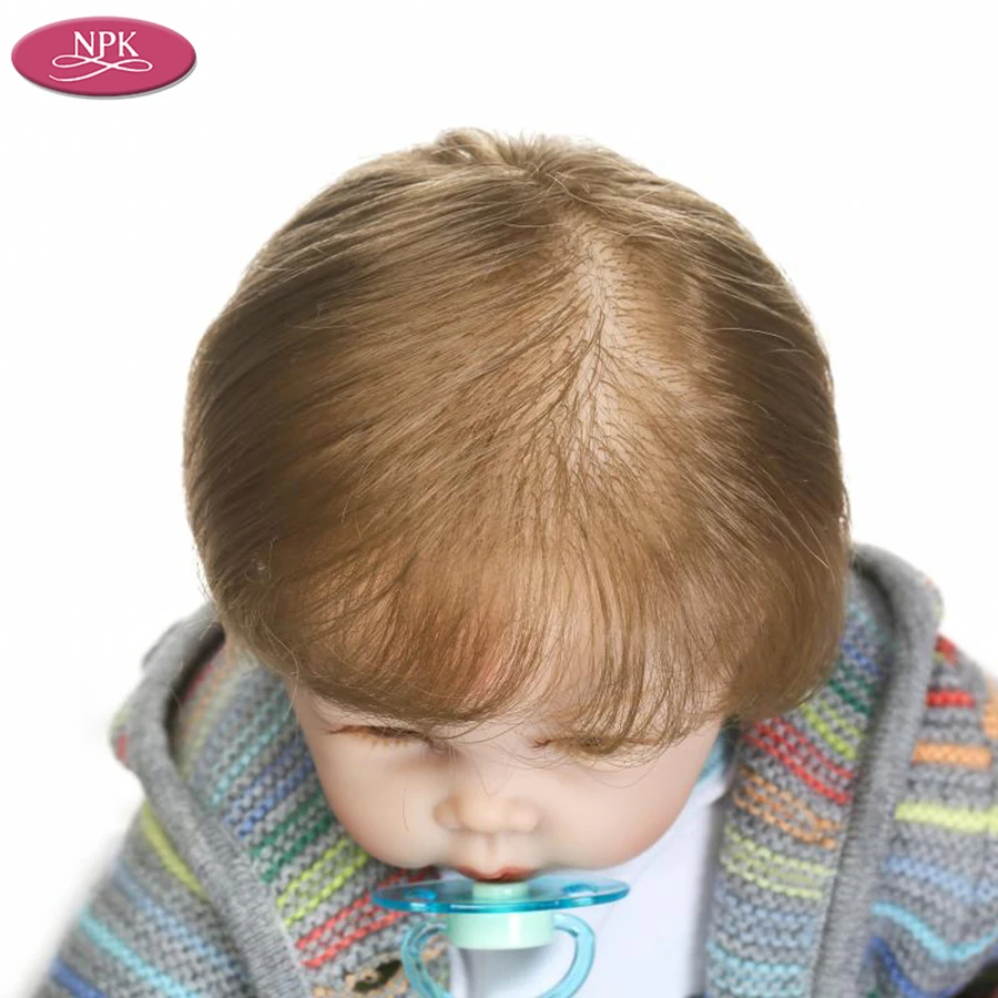 NPK 50CM Silicone Reborn Baby Doll Lifelike Newborn Boy + Soft Toys Bear Boneca Reborn Bebe Menino Brinquedos Magnetic Pacifiers (8)