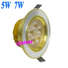 60 шт. Золотой 5 Вт 7 Вт Светодиодный светильник, 700лм, AC85-265V, 7*1 Вт, 2 года гарантии