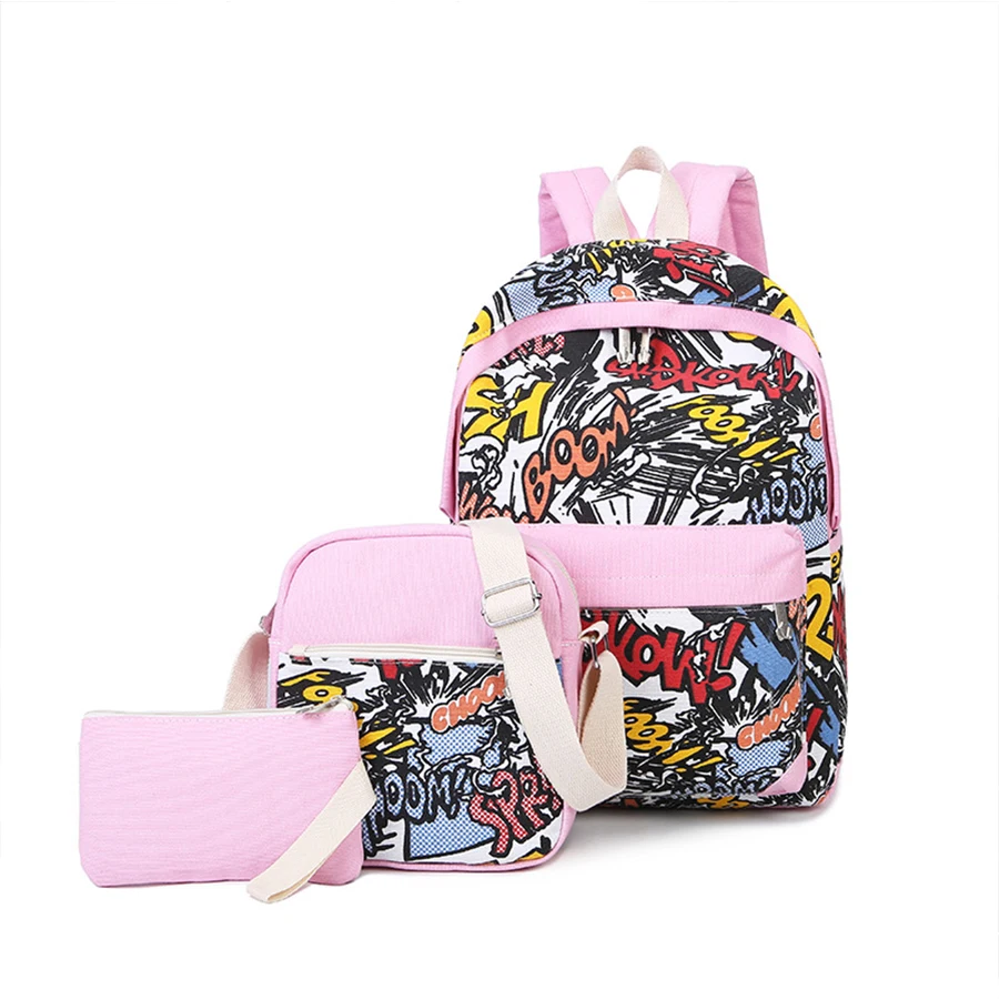 

Composite Bag Women Backpack Canvas Backpack Punk rock Set Shoulder Bag School Backpack For Teen Girls Laptop bag Clutch Mochila