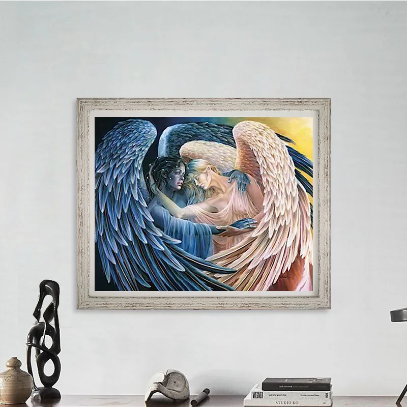 

5D DIY Diamond Painting Two Angel Full Circular Diamond Embroidered Cross Stitch Rhinestone Mosaic Lover Home Decor