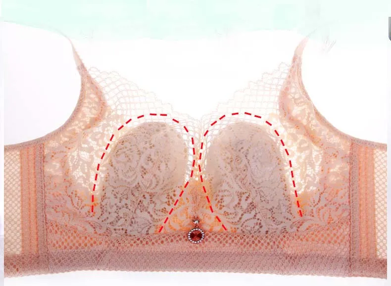 Sexy Lace Women Bras Plus Size 46 48 50 52 CDE Cup Bra Ultra-thin Brassiere Push Up Bralette Breathable Lingerie Wire Free Bra  9