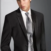 Черные мужские костюмы в деловом стиле на заказ, на заказ классические черные свадебные костюмы для мужчин, для жениха шерстяной костюм смокинги для мужчин