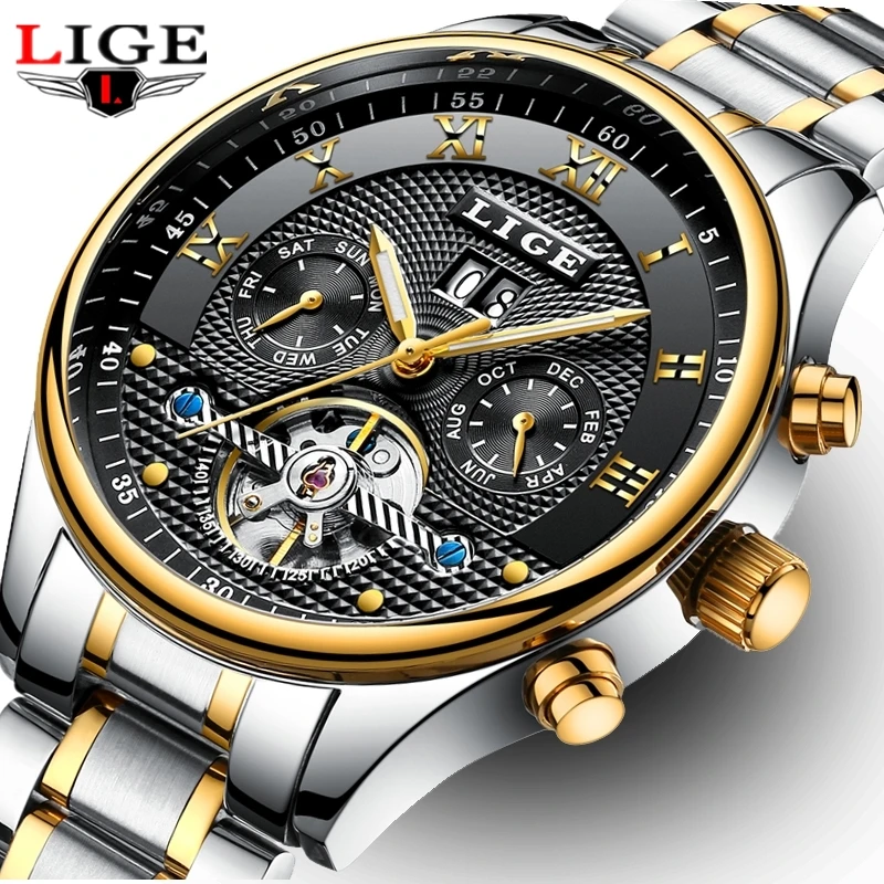 

2017 New LIGE Luxury Brand Automatic mechanical Sport Watches Reloj Hombre Men Casual Waterproof Wristwatch Relogio Masculino