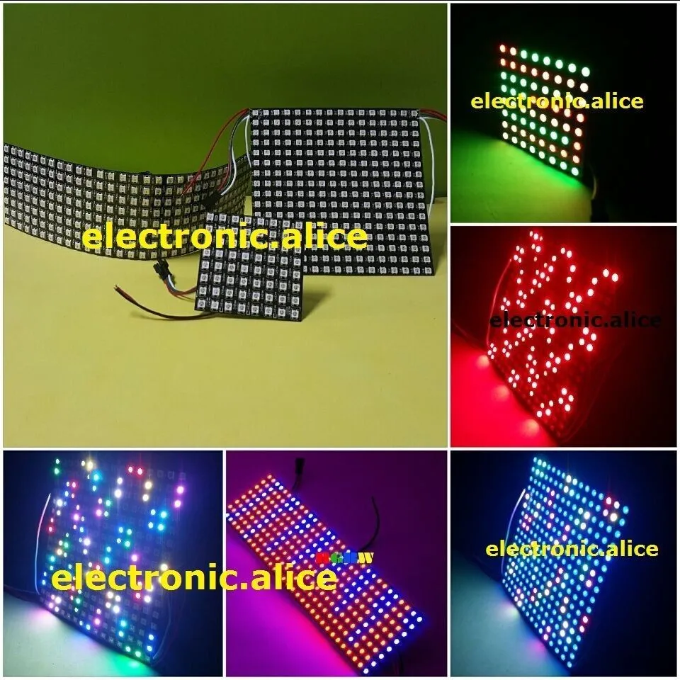 Новинка 5 в 64 256 пикселей WS2811 WS2812B 5050 RGB светодиодная цифровая Гибкая панель