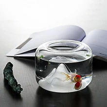 Творческий прозрачная стеклянная ваза-аквариум с изображением заснеженной горы аквариумы настольные микро ландшафтного дизайна Рыбная баночка Аквариумы ПЭТ принадлежности, домашний декор