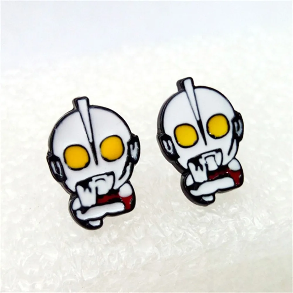 

Japanese cartoon Ultraman fashion personality novelty fun Harajuku women Ear Piercing Stud earrings bijoux party gifts Sieraden