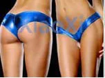 Candy Color Patent Leather Low Waist Briefs Women Sexy Gstring Ladies Thong Underpants PU Panties Shiny Lingerie Short Underwear - Цвет: light blue