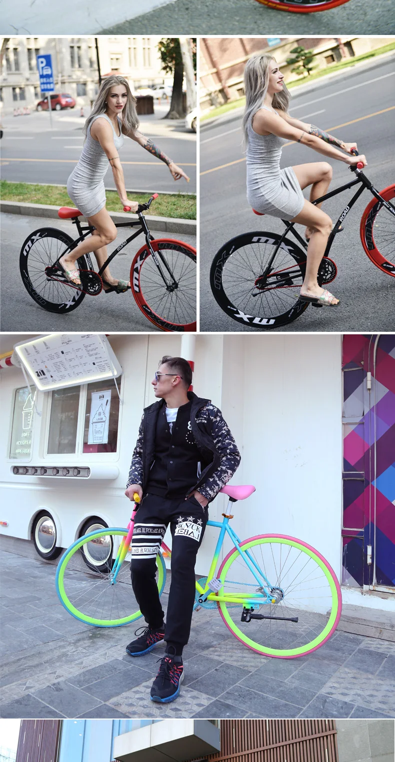 Best New X-front brand colorful carbon steel 26 inch fixed gear rear pedal brake bicicleta student bike road bicycle 3 Best New X-front brand colorful carbon steel 26 inch fixed gear rear pedal brake bicicleta student bike road bicycle 3