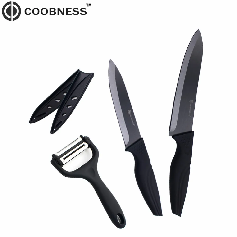 COOBNESS Kitchen Knives Zirconia Ceramic Knives 6 Inch 5 Inch With
